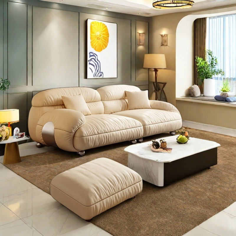 Ensemble de canapé à rangée droite de style traditionnel chinois, H 33,07 po x l 94,48 po x P 38,18 po