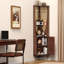 Armoire de bar de 70 po de hauteur avec rangement pour le vin, armoire de bar moderne Mid-Century avec porte-verre et lumières