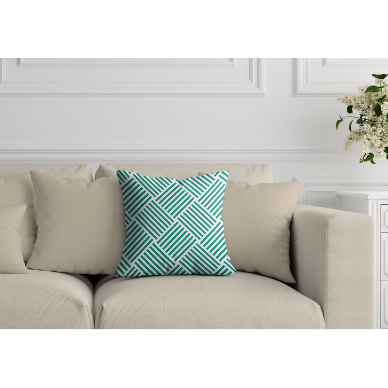 Housse et insert de coussin extérieur Langley, H 17 po x l 17 po, Bleu sarcelle