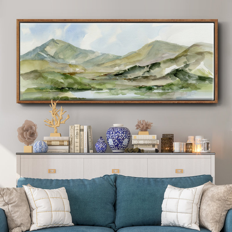 Serene Mountains II - toile encadrée, H 20 po x l 50 po