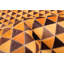Tapis orange en cuir de vache 6 pi 6 po x 6 pi 6 po