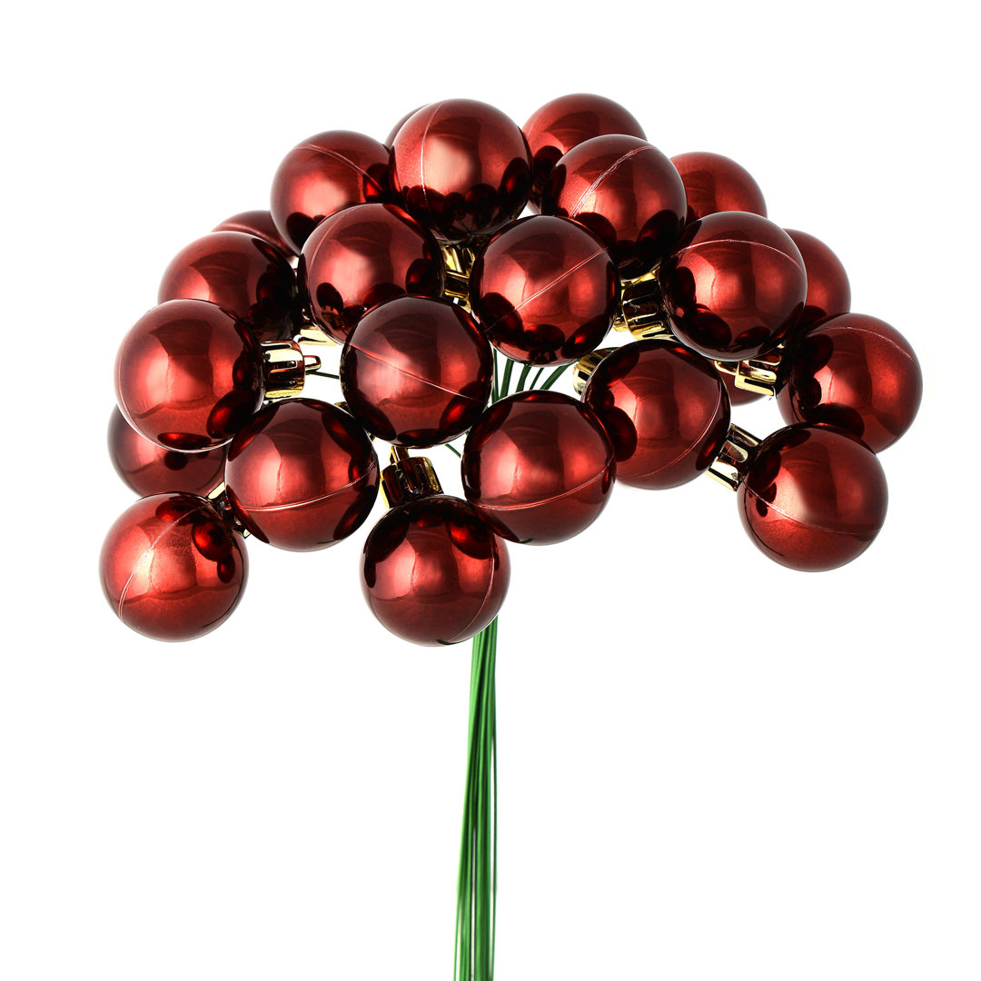 1" x 24" Shiny Ball Ornament Christmas Pick The Holiday Aisle®