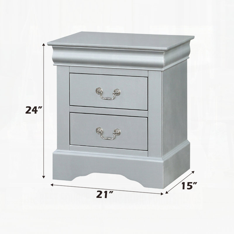 Table de chevet moderne pour chambre à coucher, Argent argent