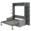 Lit escamotable moderne avec lit escamotable et cadre de lit plateforme pliable avec tablettes-1168594342
