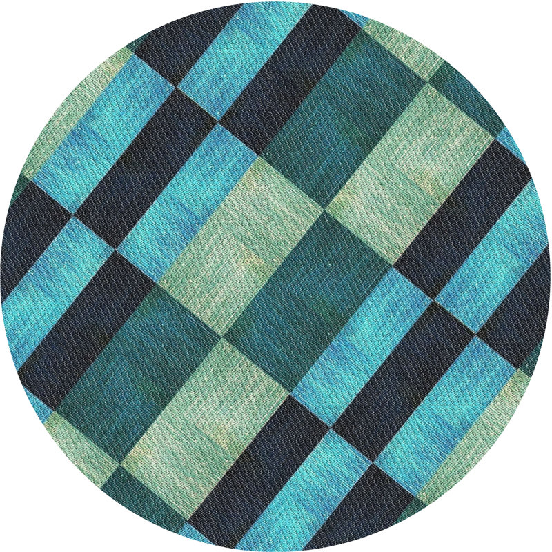 Geometric Indoor Rug, Round 7'
