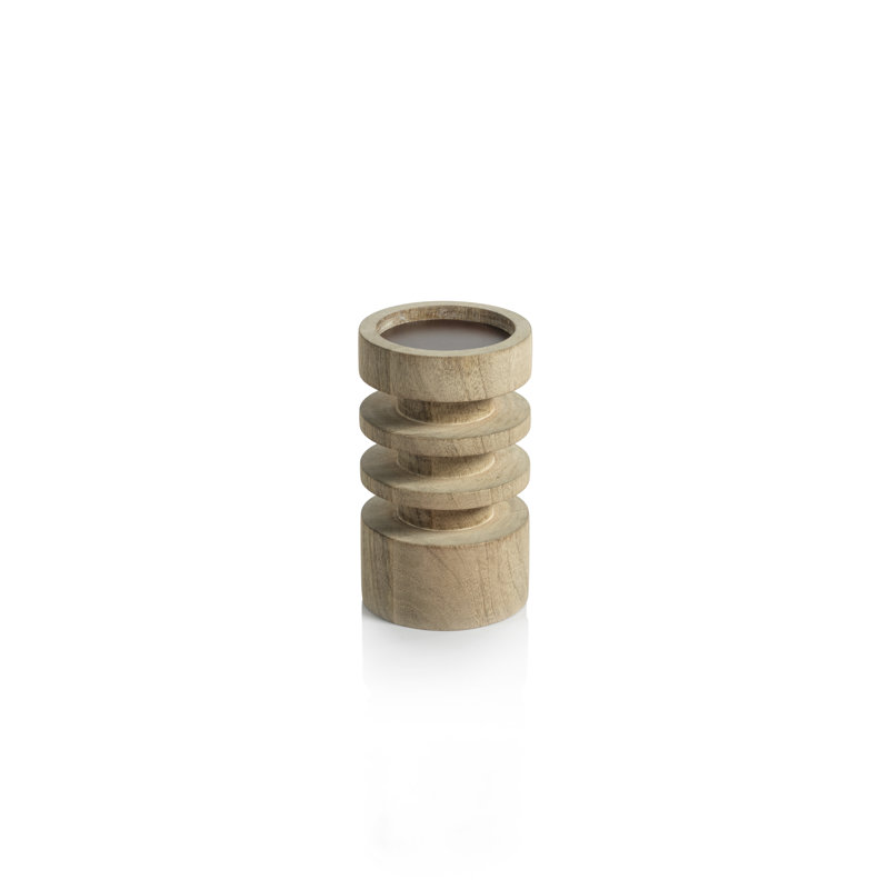 Mango Wood Tabletop Pillar, 7" H x 4" W x 4" D x