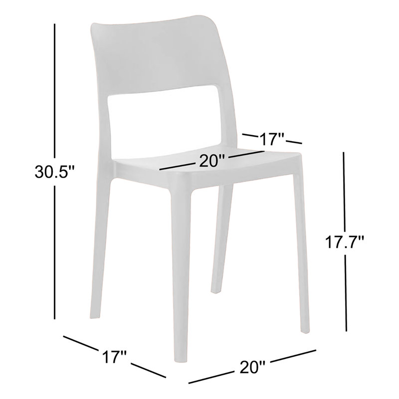 Alaycia Stacking Patio Dining Side Chair, White
