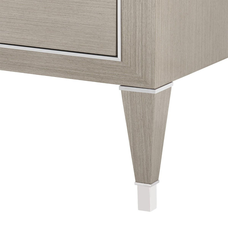 Morris Solid Wood Writing Desk, Taupe Gray/Nickel