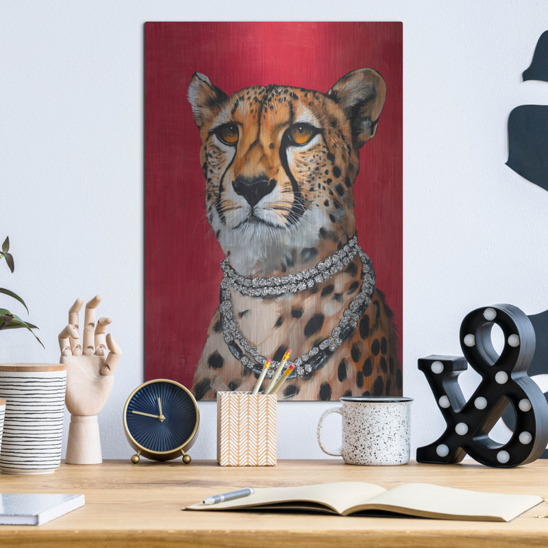  «Elegant Leopard» par Svetlana Aleynikova, art mural en métal, H 16 po x l 12 po