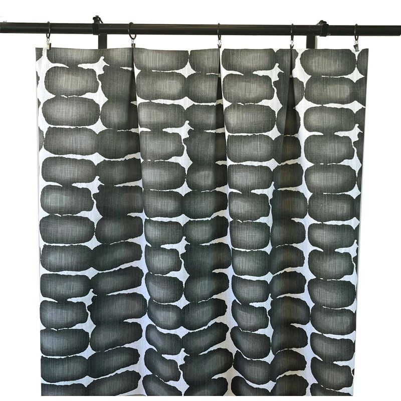 Grey Shibori Dot Geometric Curtain Panels, 50" W x 96" L