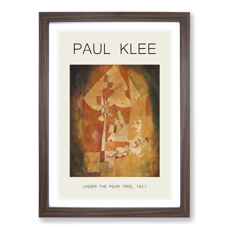The Man Under the Pear Tree by Paul Klee - Picture Frame Painting, Walnut Framed, 48cm H x 36cm W x 2cm D