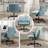 Cross-Legged Teddy  Office Chair With Flip up Armrest &Wide Seat，Ergonomic Fabric Home Office Chair -647713330