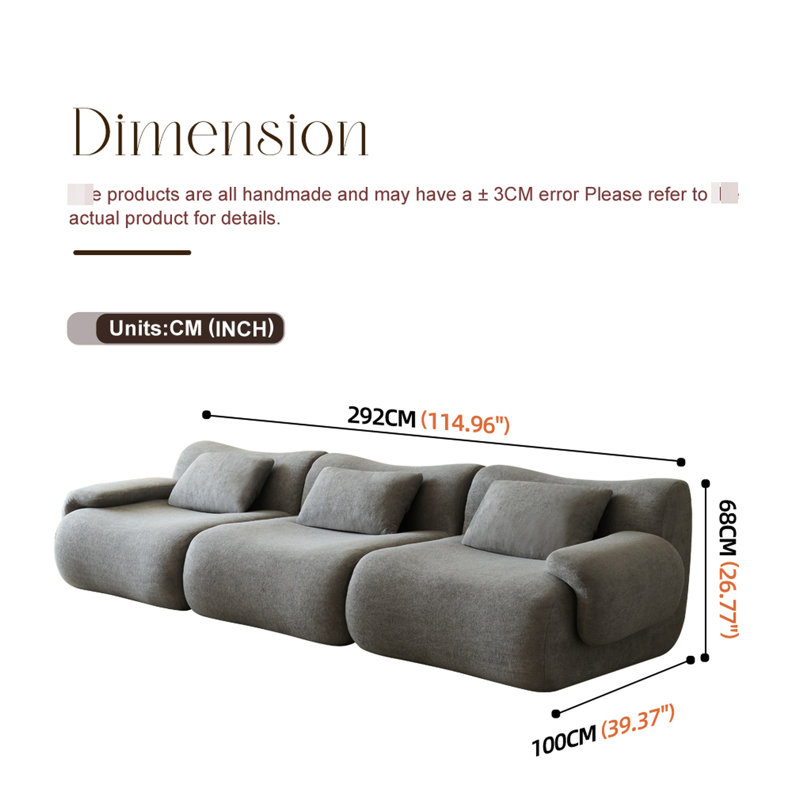 Canapé modulaire Comfy 3, gris, Gris clair