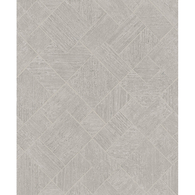 Galerie Odyssey Wood Mosaic Design Wallpaper, Grey