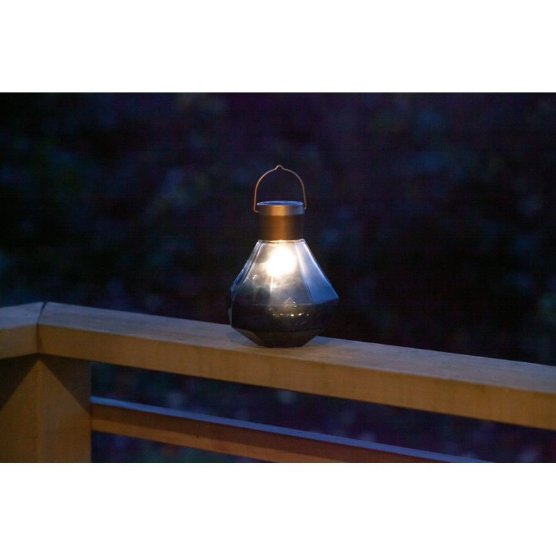 Solar Gem 7'' Smoke Glass Edison-Style LED Outdoor Lantern
