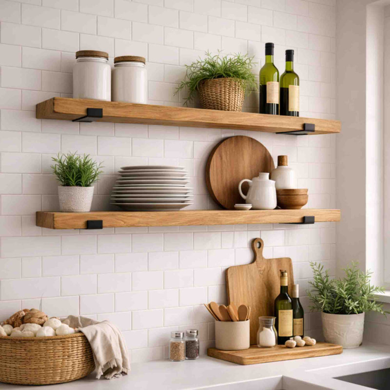 2 Piece Wood Floating Shelf