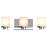 Sharyn 3-Light Indoor Chrome Bathroom Vanity Wall Mount with Frosted Glass Square Rectangle Shades