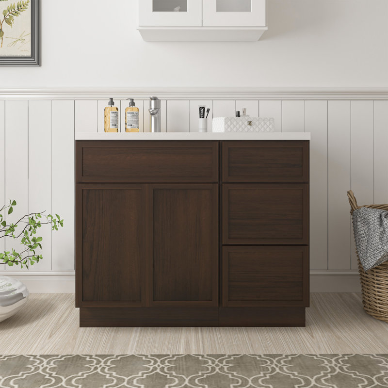Base de meuble-lavabo simple 39 po seulement, Brun