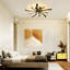 68Cm Black Floral LED Acrylic Flush Mount Ceiling Light