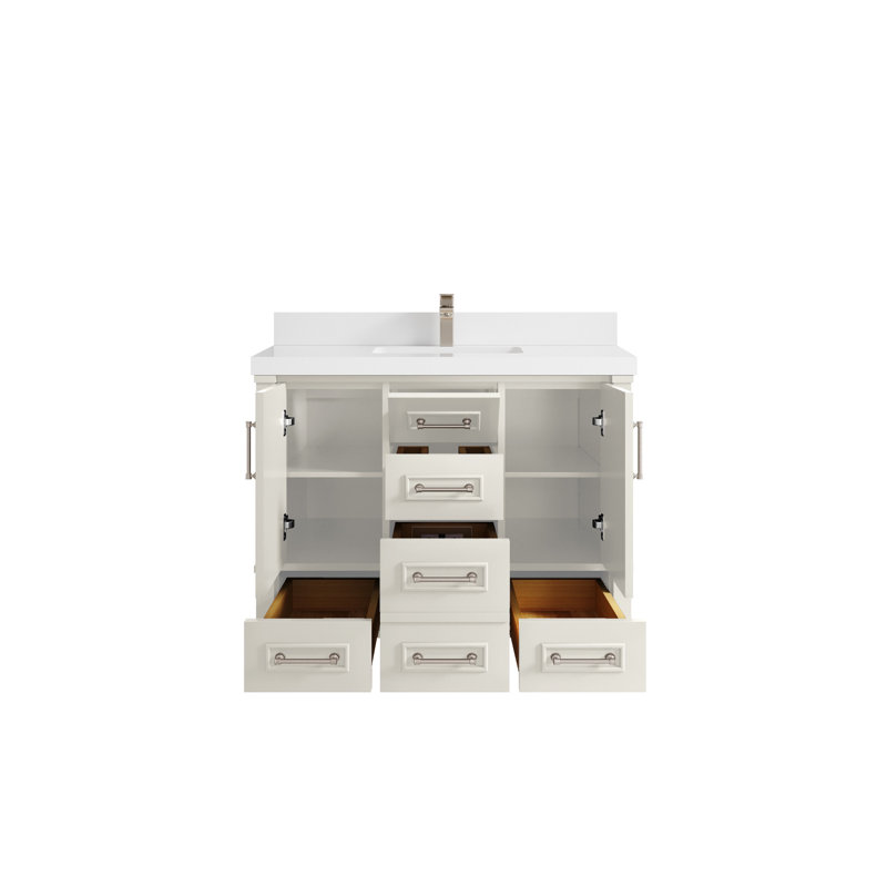 Meuble-lavabo simple 42 po avec comptoir en quartz Aberdeen