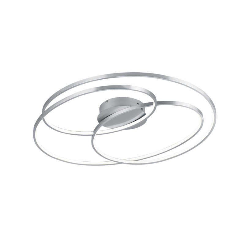 Voluntown 1-Light LED Flush Mount, Nickel, 14.5cm H x 80cm W x 65cm D
