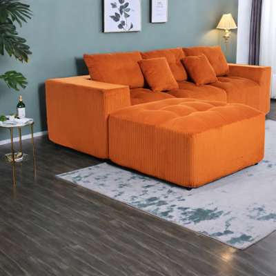 Comfortable Cloud Modular Sofa, Corduroy Fabric, Modern Style For Living Room