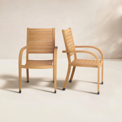 Alyisa Stackable Eucalyptus Patio Side Chair
