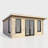 Powersheds 16 x 12ft Pent Log Cabin, Doors Central - 44mm