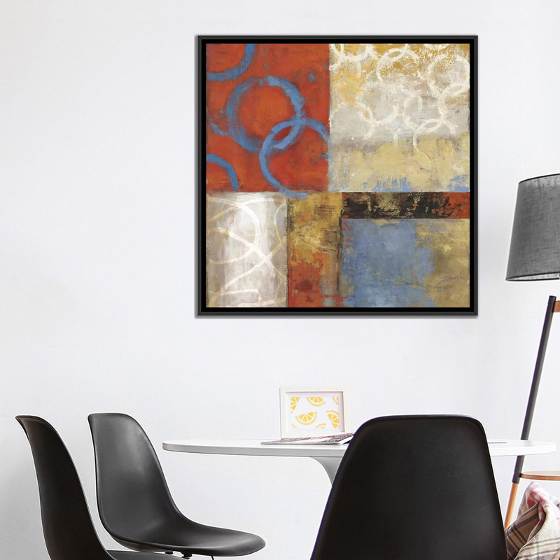 « orange broyage », impression sur toile, H 18 po x l 18 po x P 1,5 po, Toile avec cadre noir, Pas de tapis