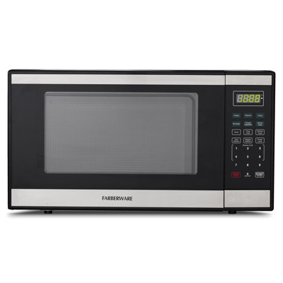 Farberware 1.3 Cu. Ft. Countertop Microwave Oven – 1100w Power, Auto Cook Settings, Defrost, And Safety Lock – Stainless Steel