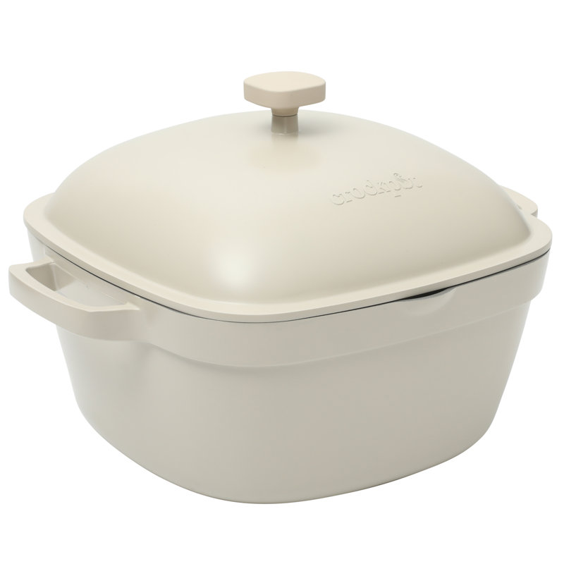 Faitout en aluminium coulé léger Crock-Pot Northvale, Lin mat blanc