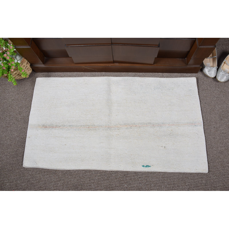 Vintage Oushak Turkish Kilim Rug - Handwoven Hemp Home Decor with Beige Anatolian Tribal Design