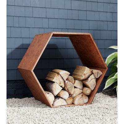 Tiverton Outdoor Honeycomb Heavy-Duty Cold-Rolled Steel Firewood Log Rack