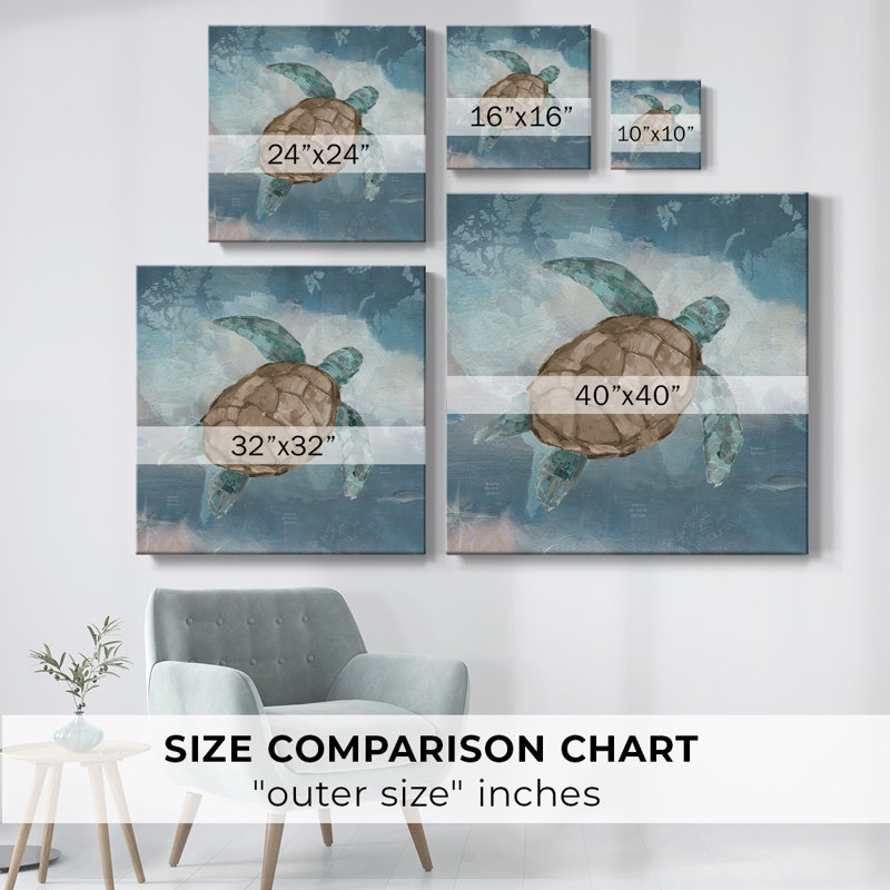 «Travelling Turtle I», reproduction sur toile, H 24 po x l 24 po x P 1,5 po