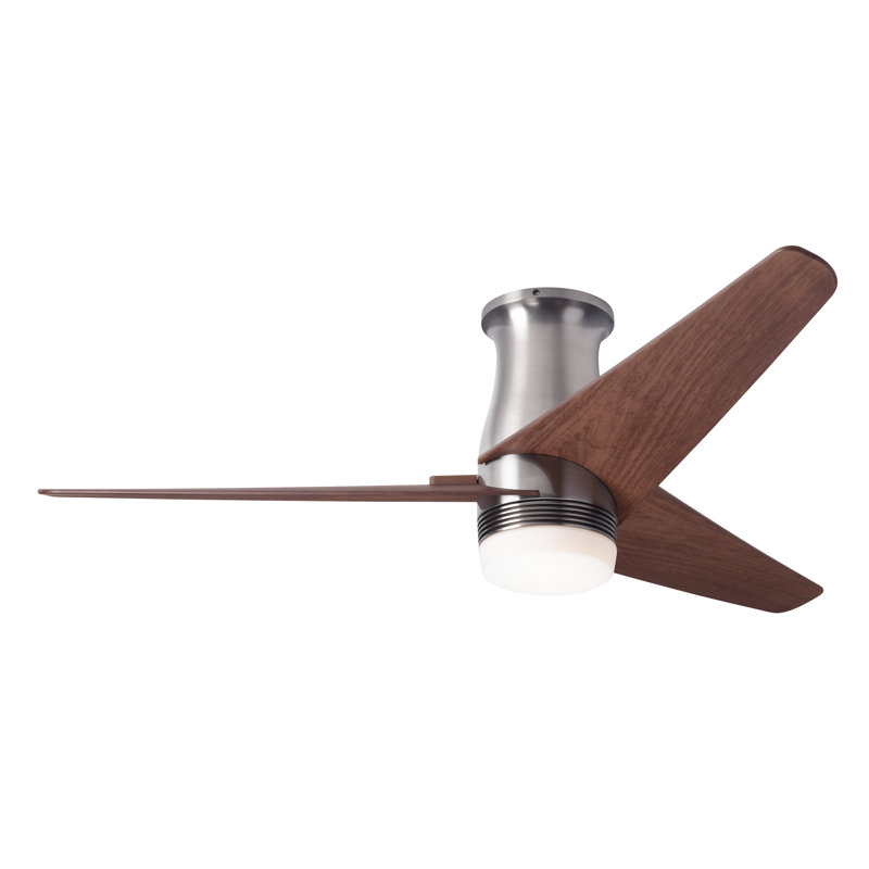 Velo 48'' Ceiling Fan with LED Lights, Mahogany, Wall/Remote Combo Controls, Bright Nickel