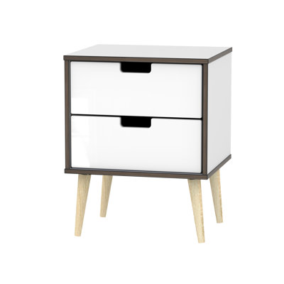 Fully Assembled Fairbury 2 Drawer Bedside Table