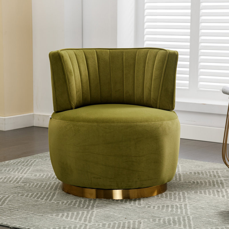 Fauteuil d'appoint pivotant 361 degrés Cuddle Barrel, Olive