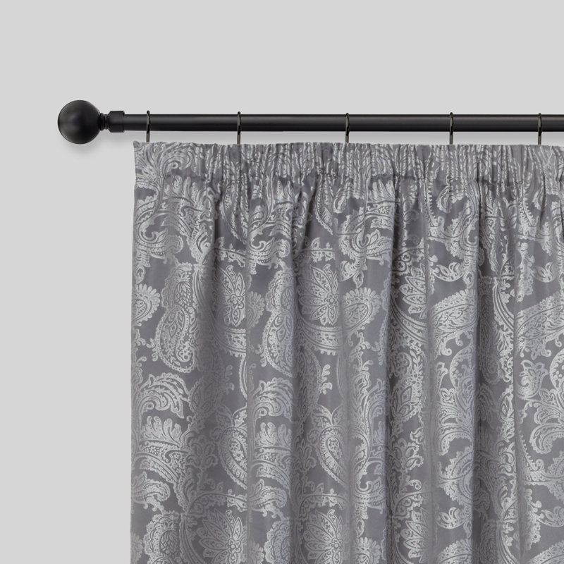 Abe Adjustable 2cm Single Curtain Pole, 1.2 - 2.1m, Matt Black