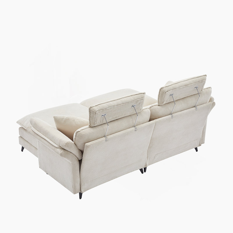 Canapé modulaire à assise profonde 85,8 po, Beige