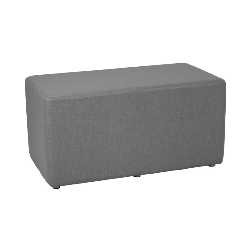 Pro Series Upholstered Rectangle Ottoman 18" Height, Dark Gray