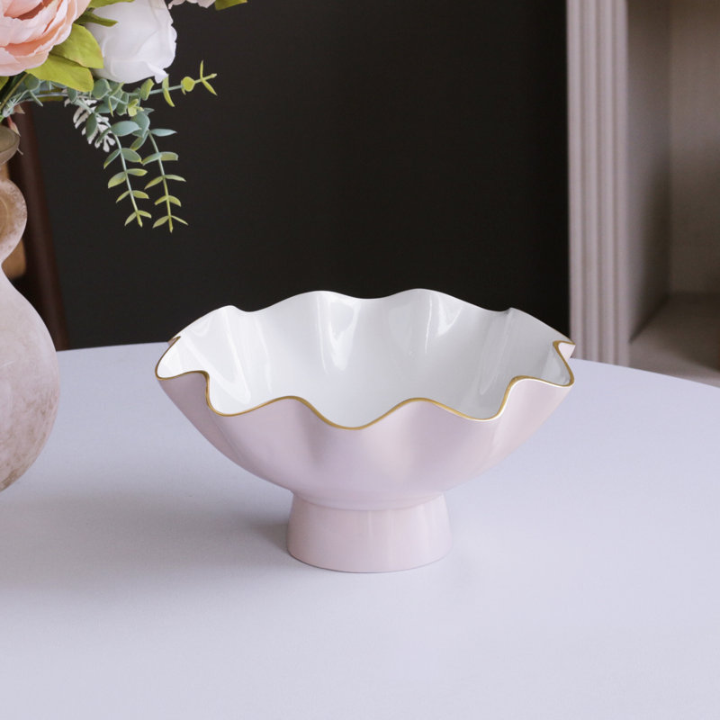 Encanto Serving Bowl, White/Camellia