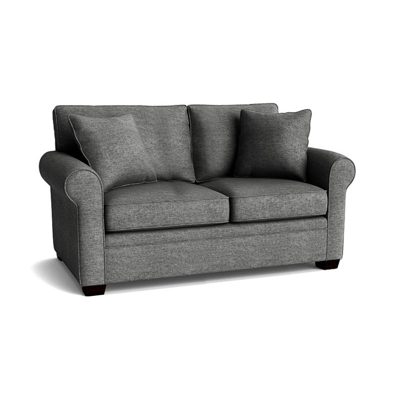 Causeuse à accoudoirs roulés 61 po Quaker, Espresso, Gris anthracite Jango