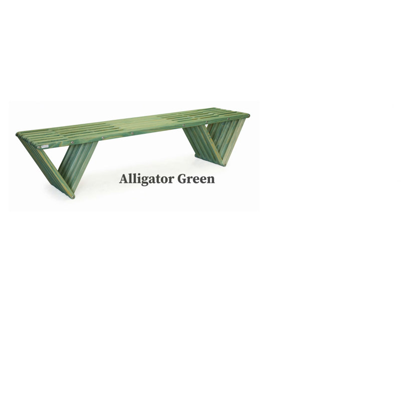 Purple Berry White Oak Backless Garden Bench with Triangular Legs