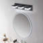 Luminaire de salle de bain pour salle de bain - 3 lumières en métal noir mat en acrylique transparent à DEL, design moderne sur miroir