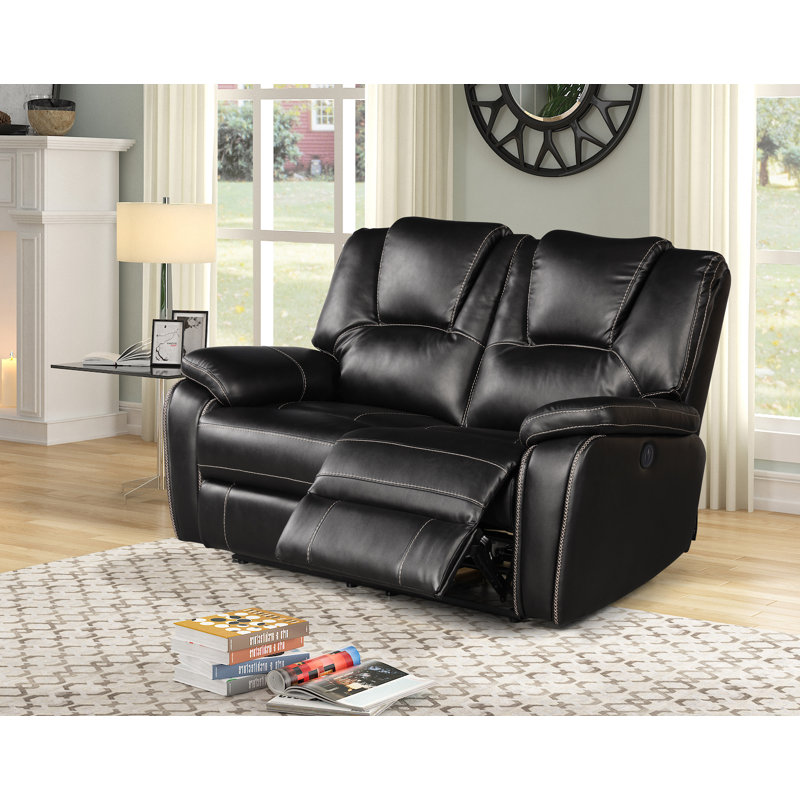 Causeuse inclinable en cuir respirant Air, Noir