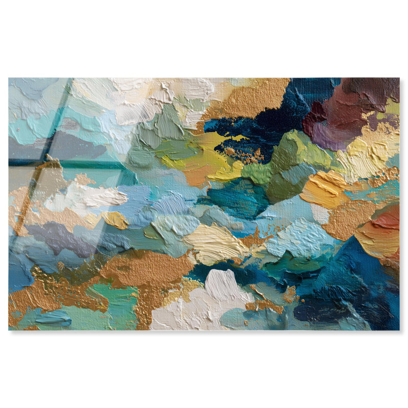 Lapis et or I, reproduction d'art abstrait par Art Remedy, H 10 po x l 15 po
