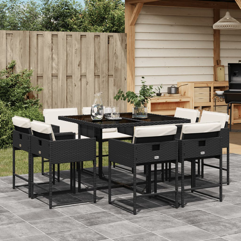 Ensemble repas avec coussins Hokku Designs, Blanc, Noir, 8