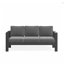 Ensemble de meubles de patio en métal 4 pièces toutes saisons, canapé de conversation 5 places avec coussins gris épais et structure grise et table basse-859833417