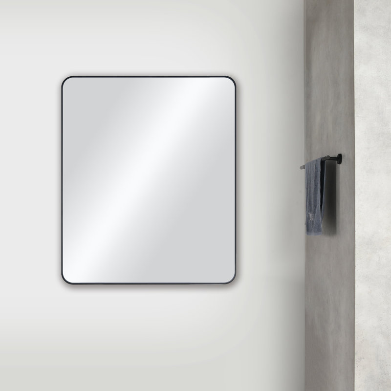 Miroir mural incassable 18 po x 36 po, Noir mat, 36 po x 30 po