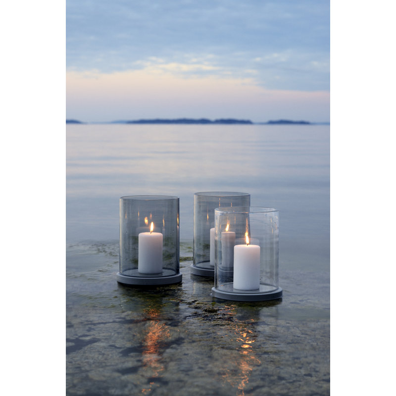 Möja Candle Lantern, Clear/Gray